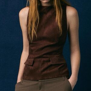 048 ZARA Vegan Suede Top